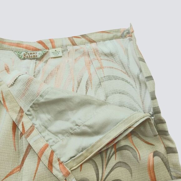 Tommy Bahama Silk Palazzo Pant Women's 8 Wide Leg Green Tropical Leaf Print - Picture 5 of 12